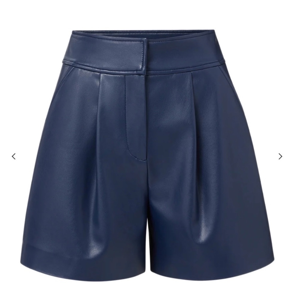 Veronica Beard Haina Vegan Leather Shorts
